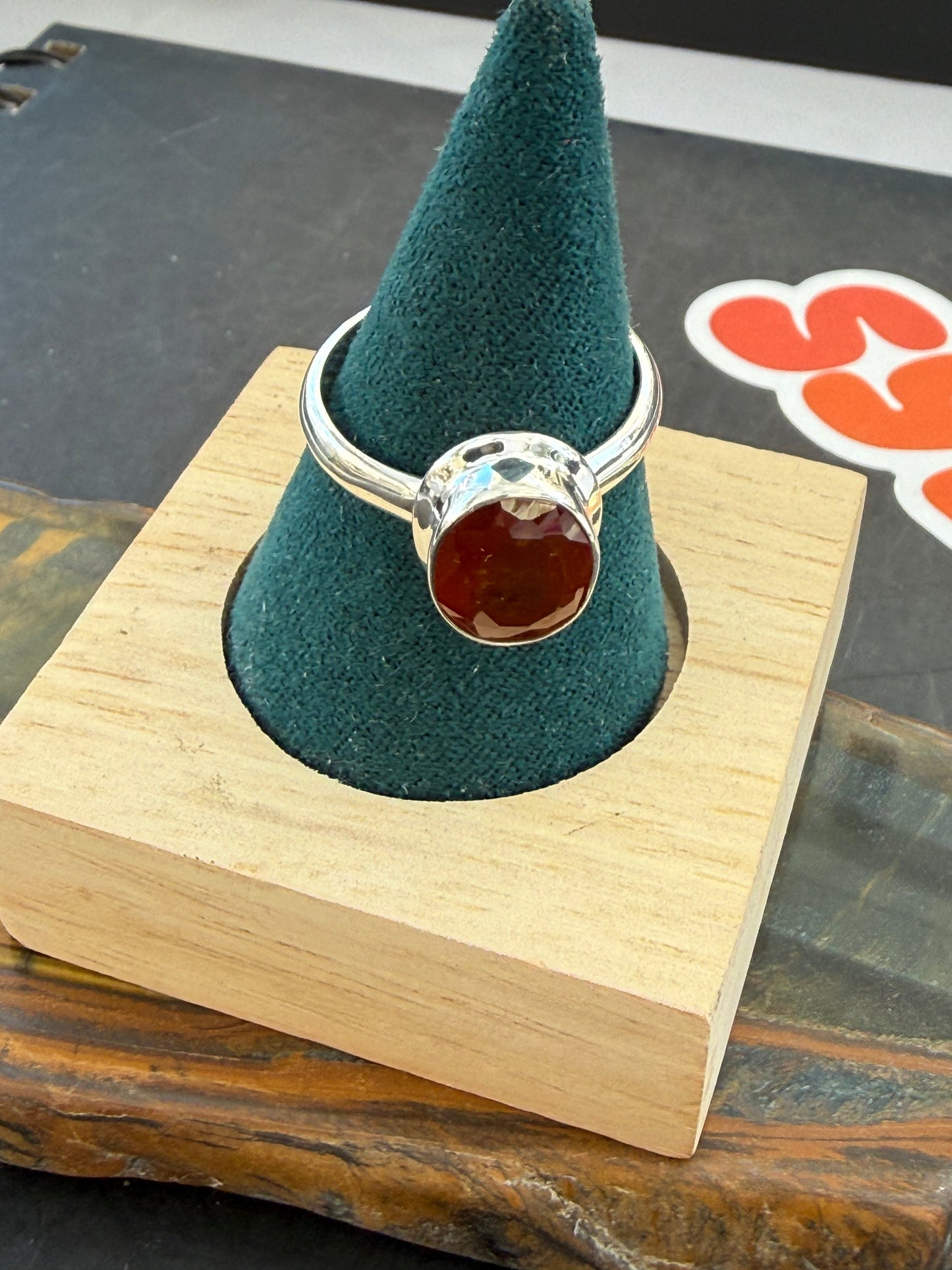 Hessonite Garnet Ring — The Stone of Inner Strength & Transformation, size 9.5 Crystal Wellness