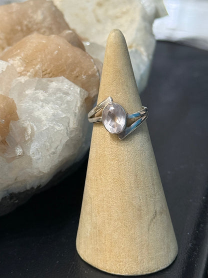 Rose Quartz Ring — Heart of Gentle Love, Size 4.5 Crystal Wellness