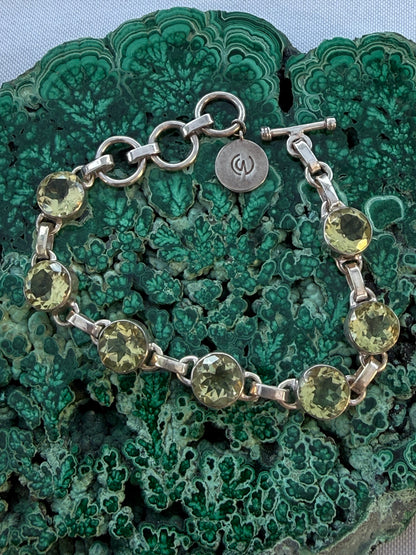 Lemon Topaz 925 Sterling Silver Bracelet Crystal Wellness