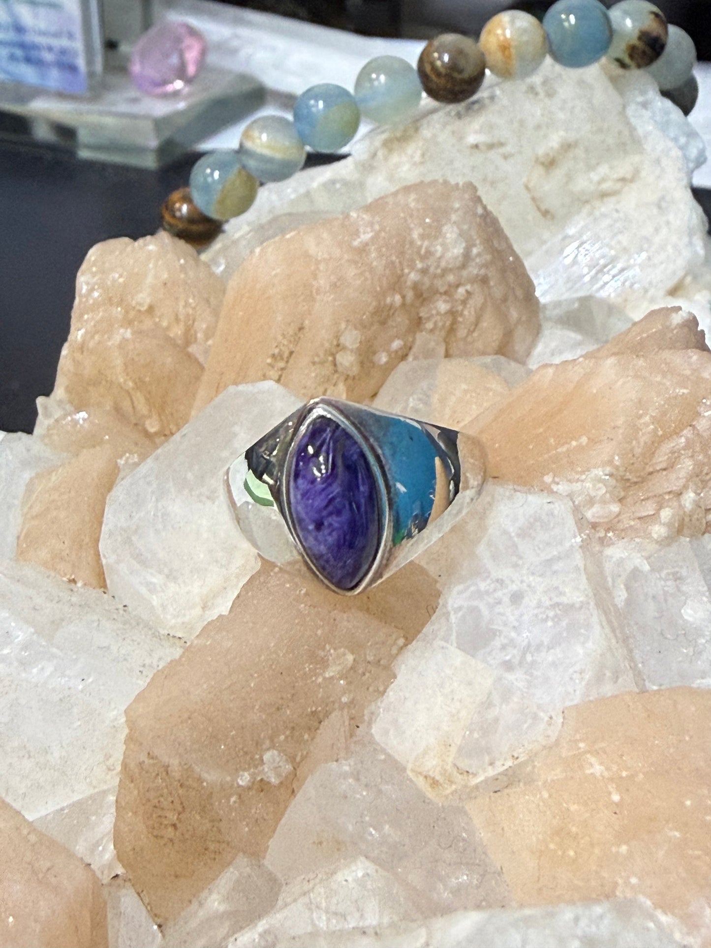 Charoite Ring, size 8– Stone of Transformation & Soul Wisdom Crystal Wellness