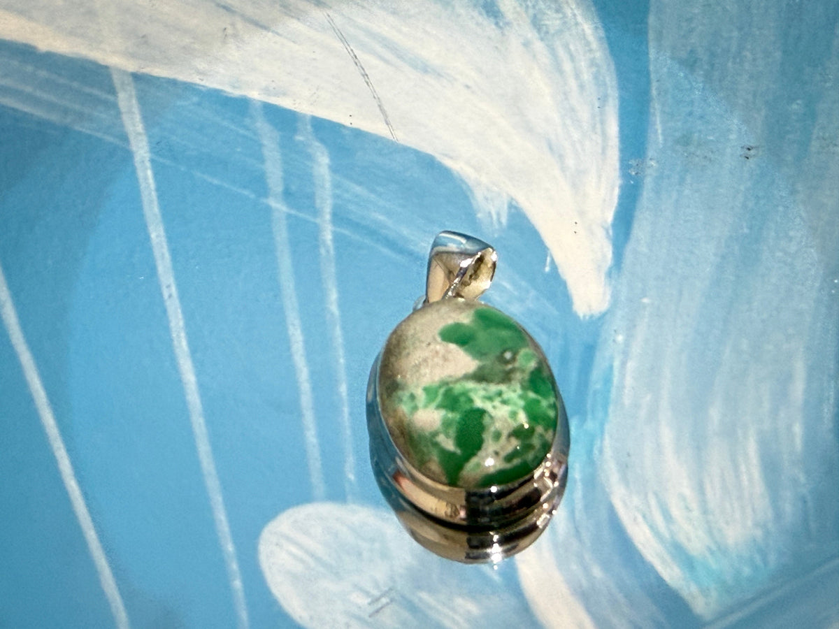 VARISCITE PENDANT — “Stone of Emotional Healing & Inner Peace”25mmx15mm Crystal Wellness
