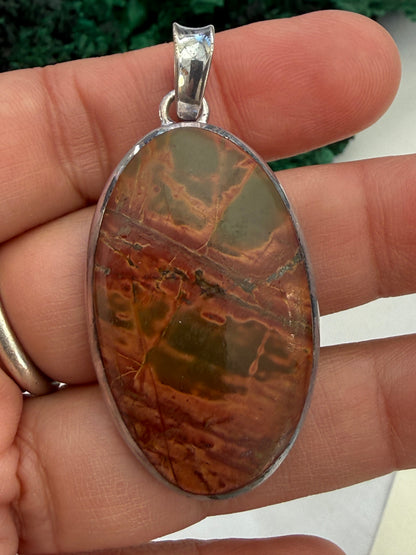 Cherry Creek Serenity Silver Pendant 40mmx25mm Crystal Wellness