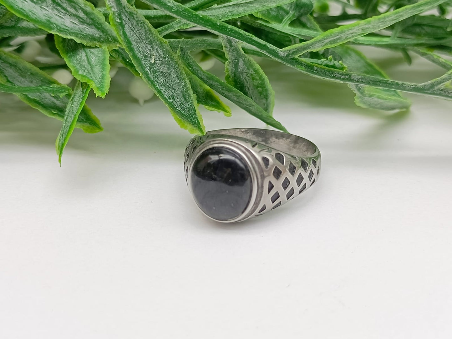 Larvikite Titanium Ring Size 11 US or AUS W Crystal Wellness