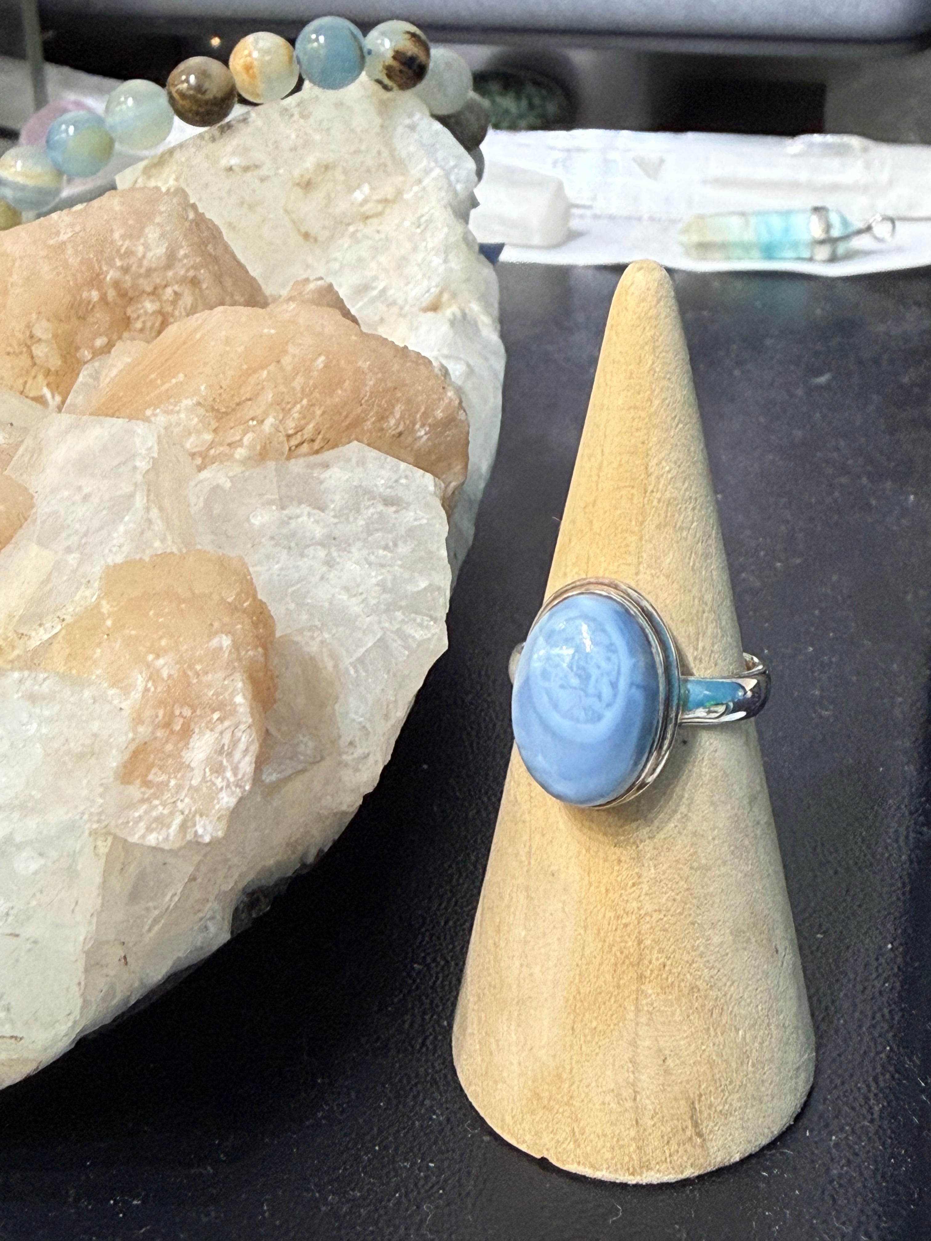 Owyhee Opal Ring, size 8
A stone of earth wisdom, quiet strength, and soulful transformation. Crystal Wellness