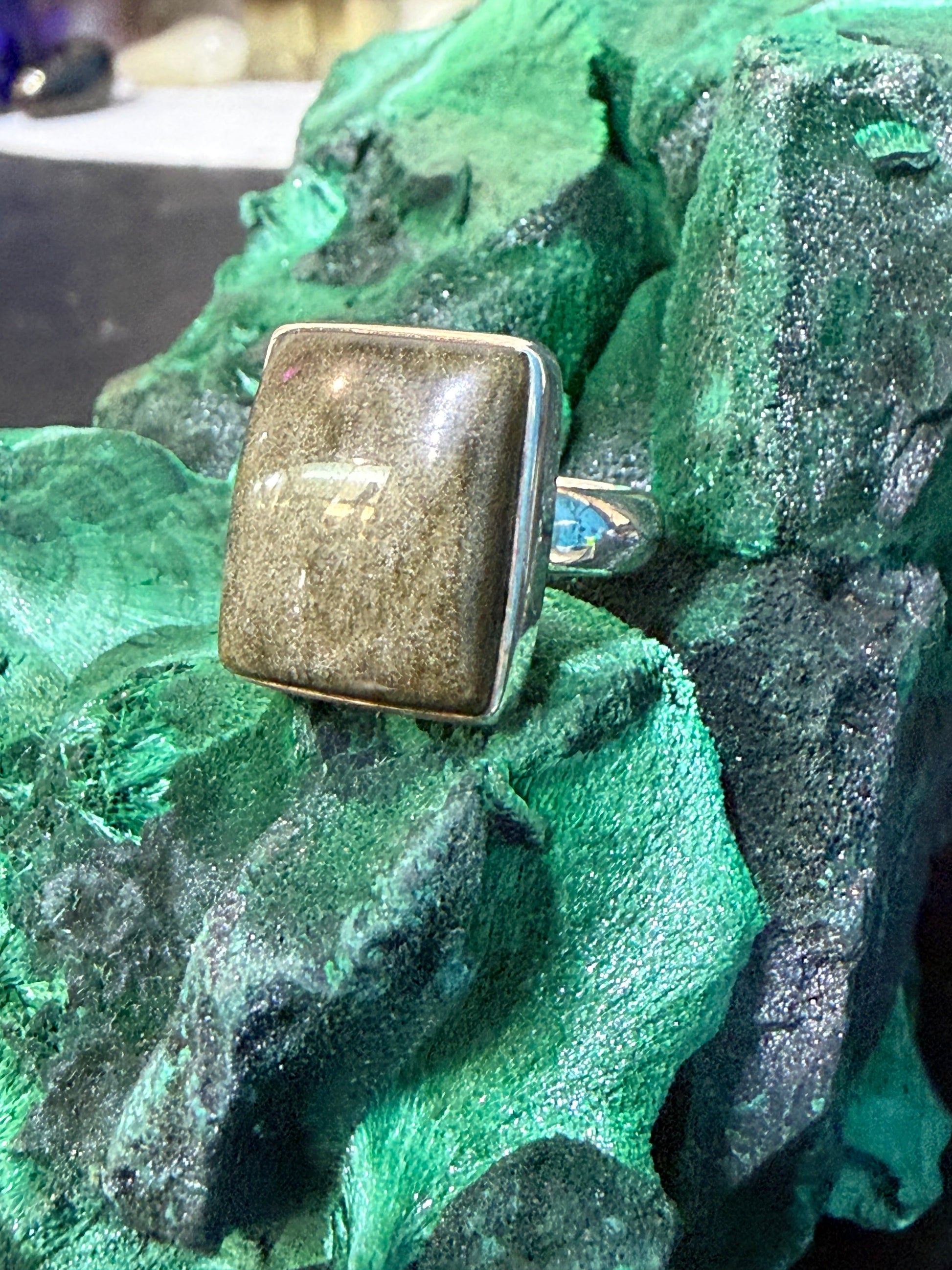 Golden Shield Goldsheen Obsidian Ring – Size 4 Crystal Wellness