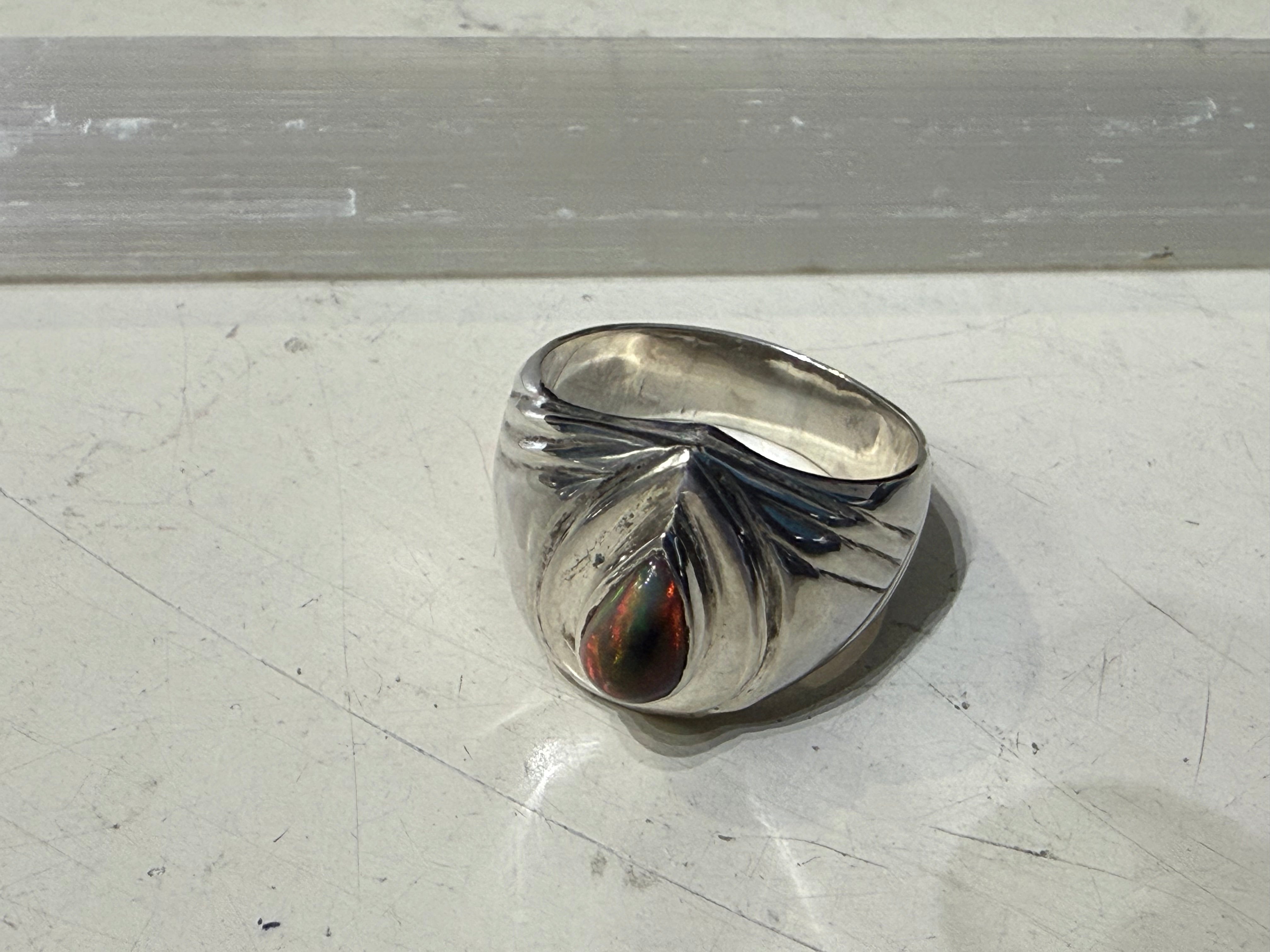 Australian Opal Men’s Ring, size 10.5– Fire of the Earth Crystal Wellness