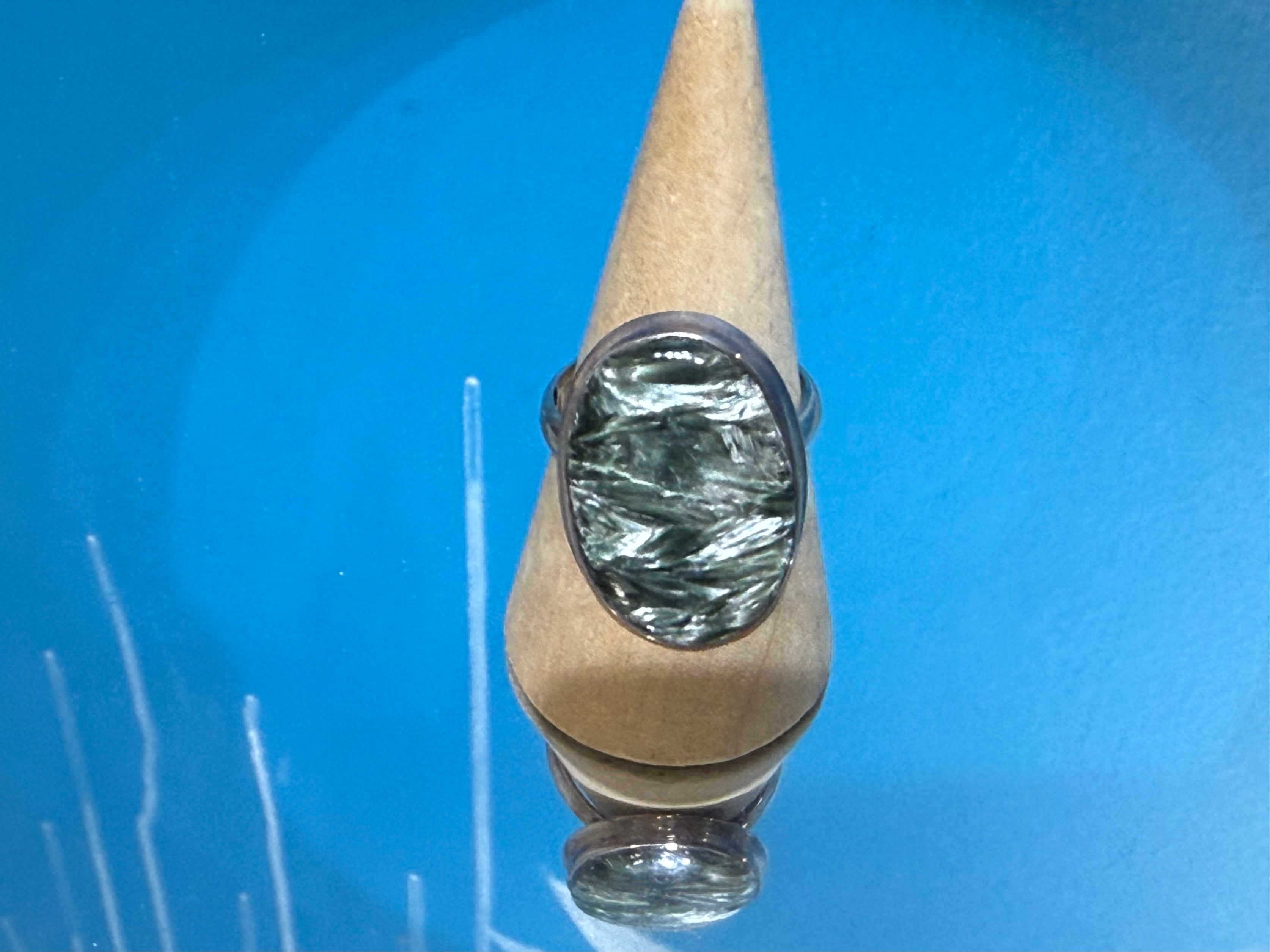 Seraphinite Ring, size 12 – Stone of Angelic Connection, Healing & Heart Awakening Crystal Wellness