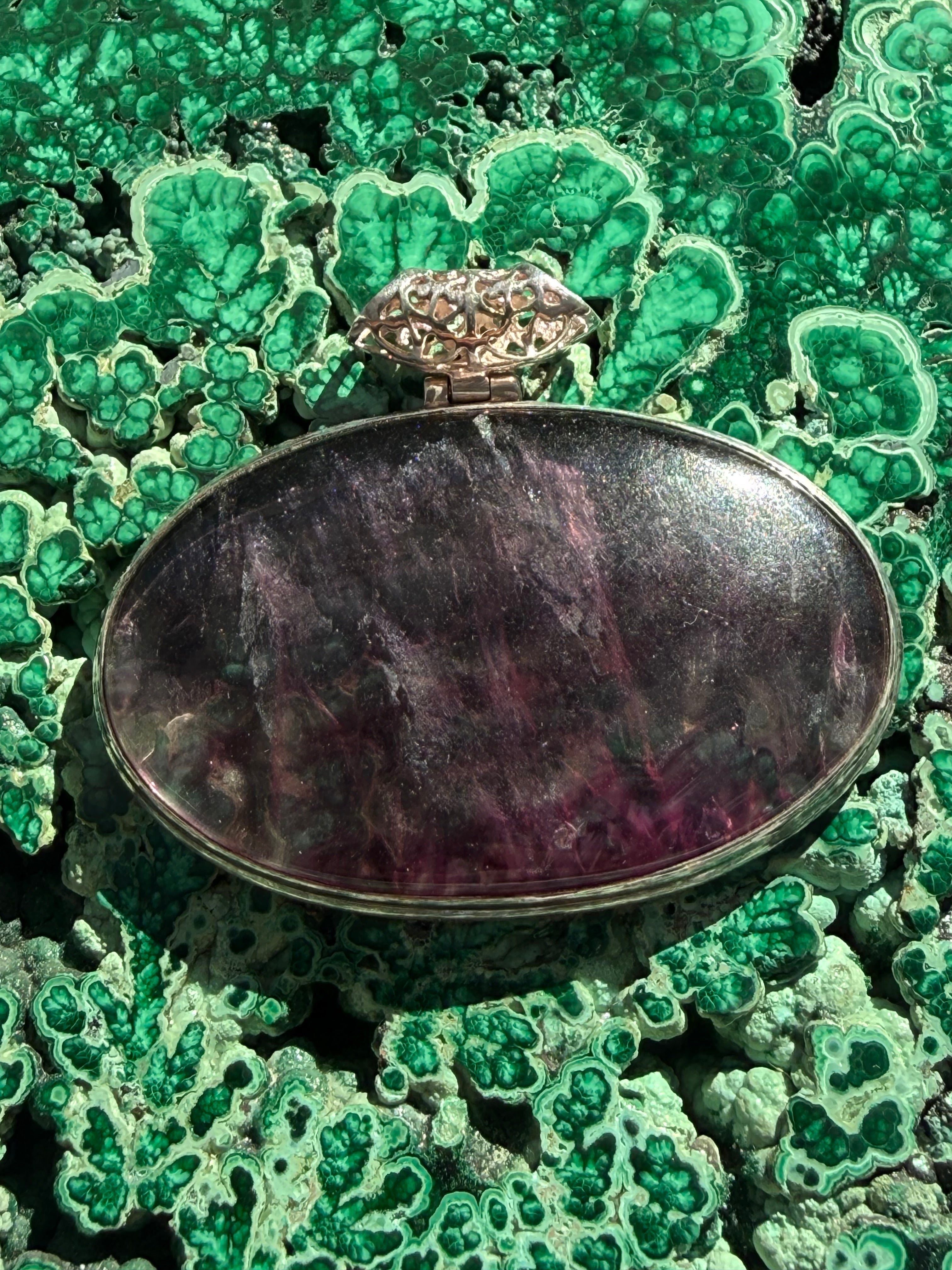 Fluorite Pendant – Clarity of Mind & Inner Harmony 52mmx35mm Crystal Wellness