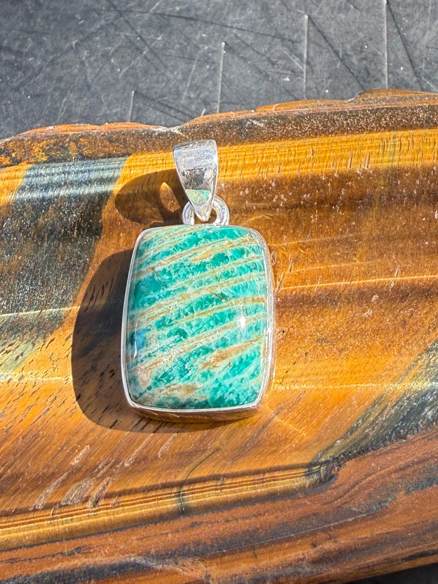Amazonite Pendant — Stone of Truth & Inner Harmony, 22mmx15mm Crystal Wellness
