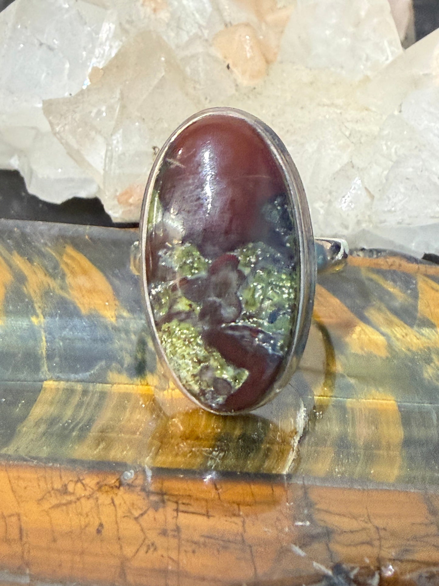 🐉 Dragon Blood Jasper Ring — “Dragon’s Heart”, size 10.5 Crystal Wellness
