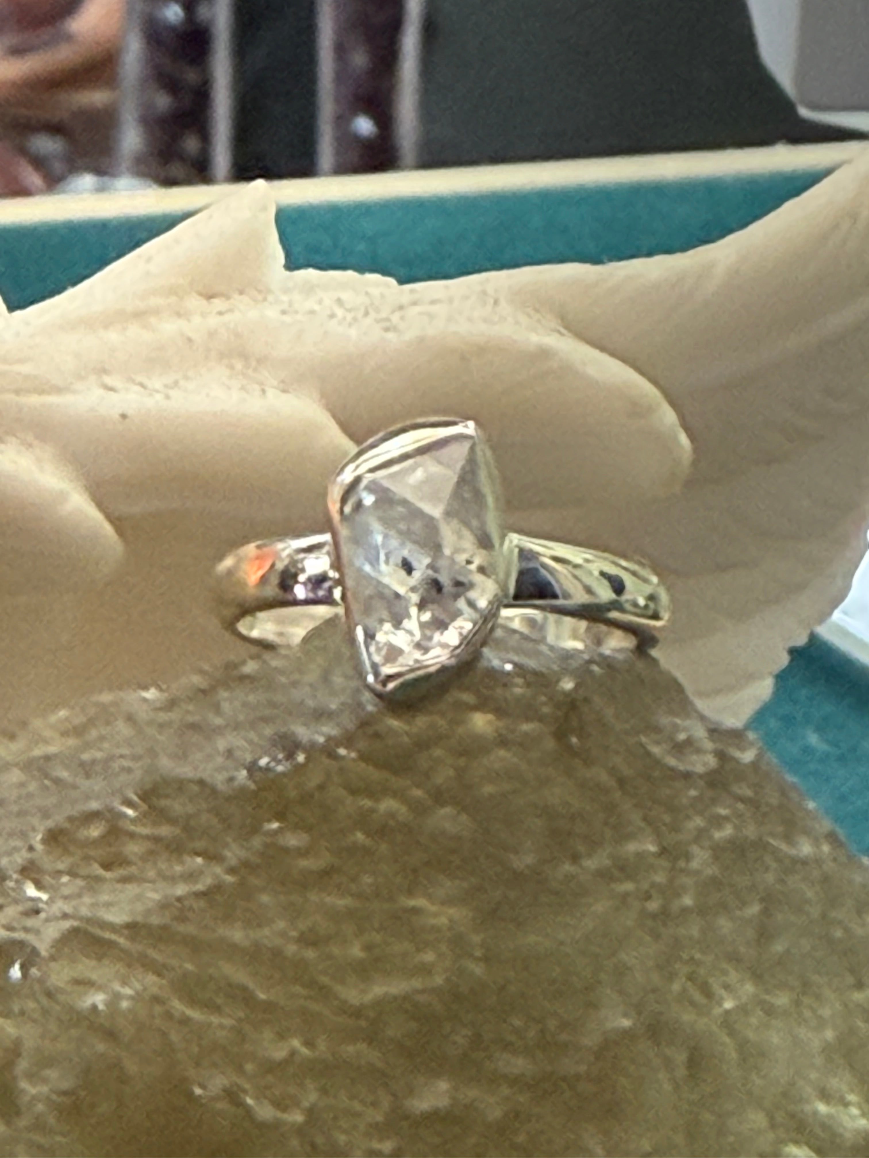Herkimer Diamond Ring — Crystal of Pure Light, Size 5.5 Crystal Wellness