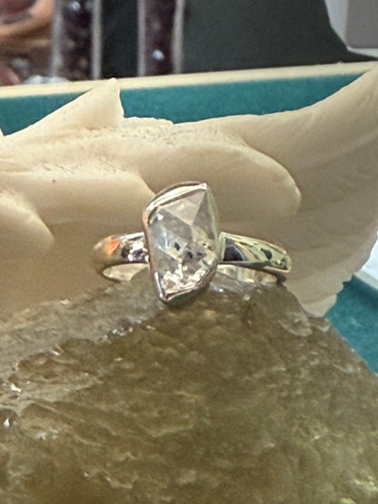 Herkimer Diamond Ring — Crystal of Pure Light, Size 5.5 Crystal Wellness