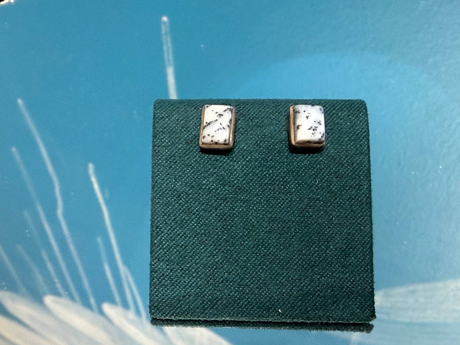 Dendritic Opal Stud Earrings – Growth, Inner Peace & Connection to Nature, 7mmx4mm Crystal Wellness