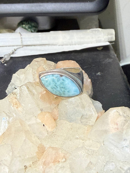 💙 Larimar Ring — The Stone of Calm & Gentle Expression, size 8 Crystal Wellness