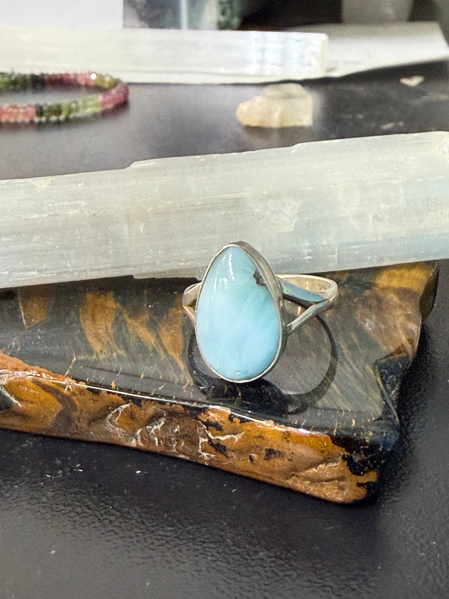 💙 Larimar Silver Ring — The Stone of Divine Calm, size 7.5 Crystal Wellness