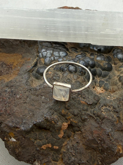 Moonstone Silver Ring — Intuition & Divine Feminine, size 7 Crystal Wellness