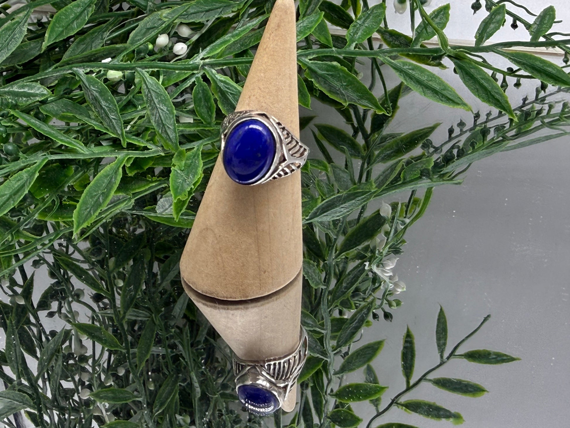 Lapis Lazuli Sterling Silver Ring Size 8 Crystal Wellness