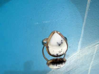 Dendritic Opal Ring — The Stone of Sacred Patterns & Inner Growth, size 9 Crystal Wellness