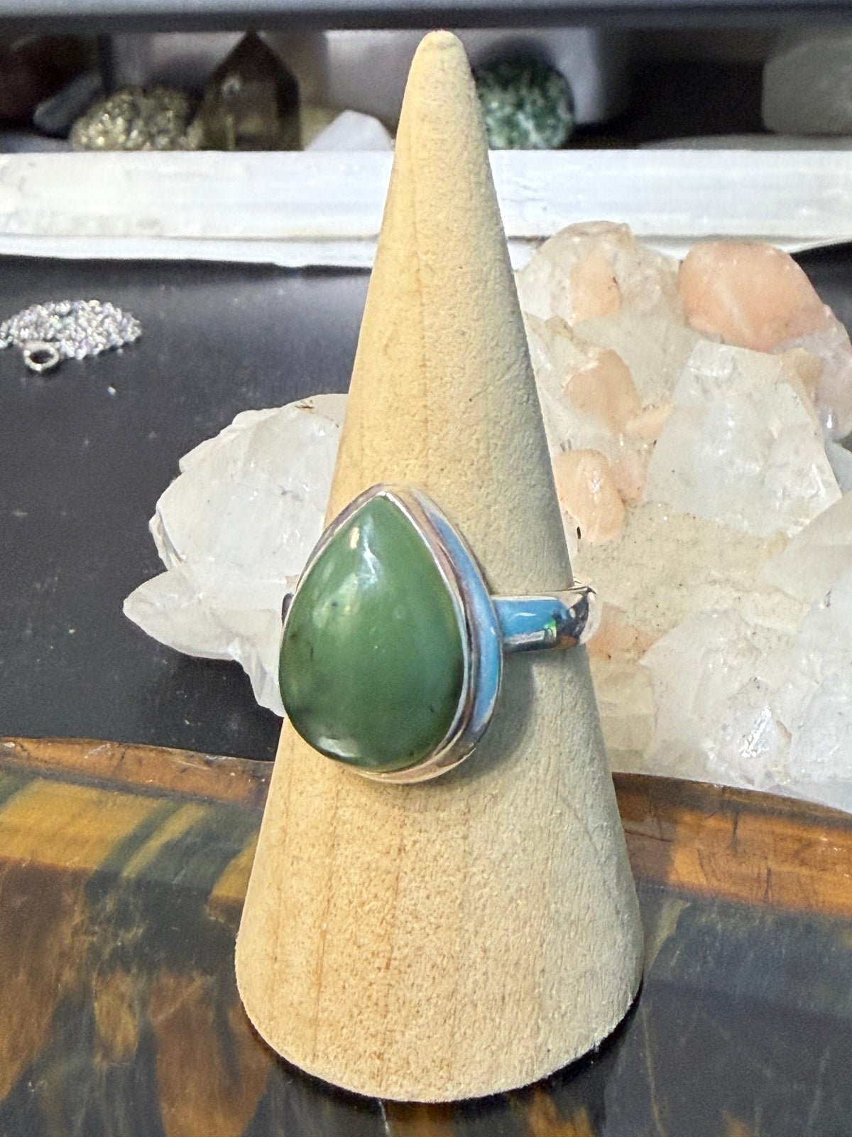 Nephrite Jade Ring — The Stone of Harmony & Gentle Strength, size 10 Crystal Wellness