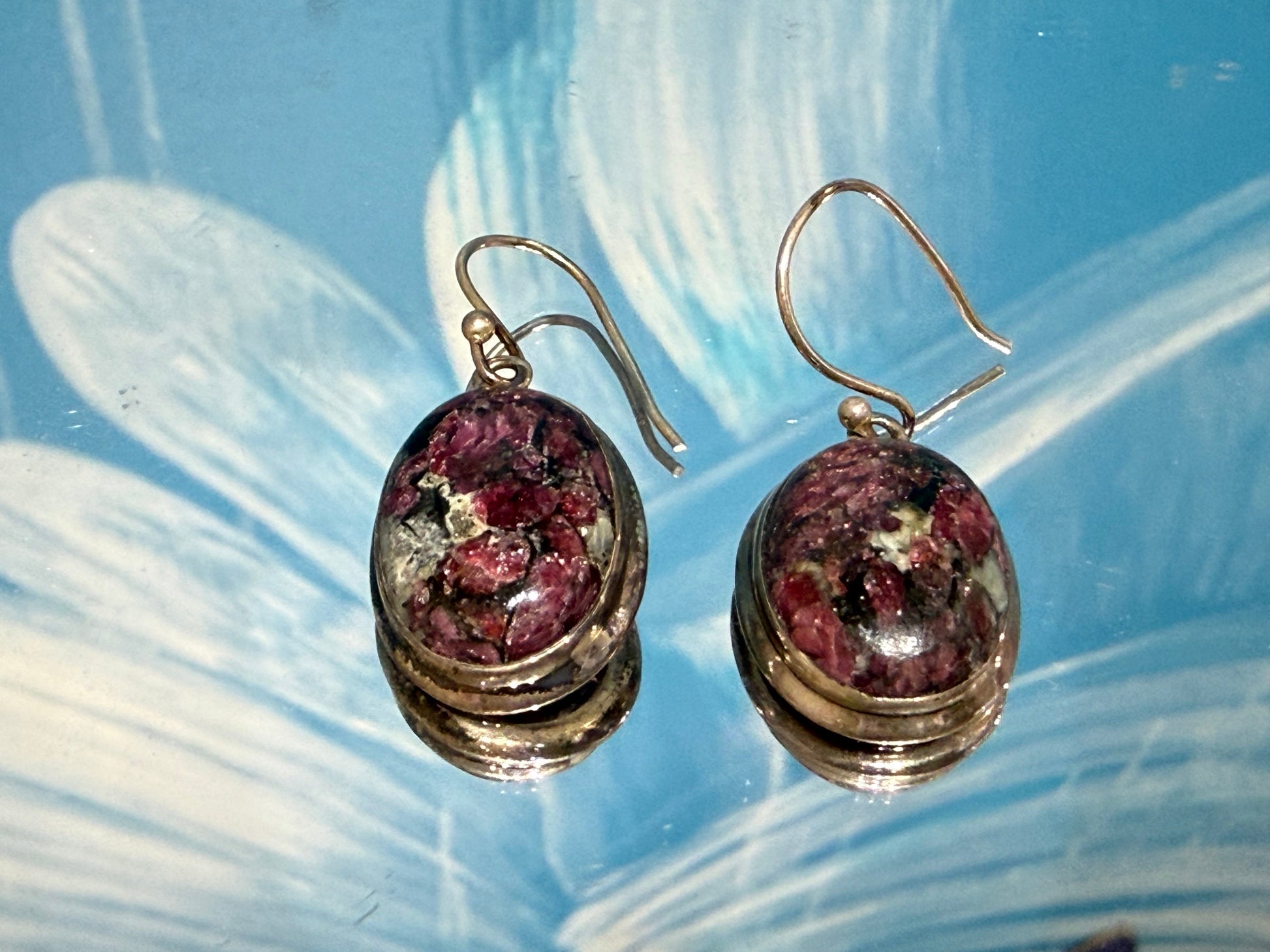 Eudialyte Earrings – Stone of Heart Healing, Courage & Life Purpose, 20mmx16mm Crystal Wellness