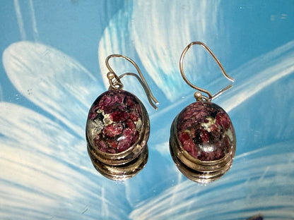 Eudialyte Earrings – Stone of Heart Healing, Courage & Life Purpose, 20mmx16mm Crystal Wellness