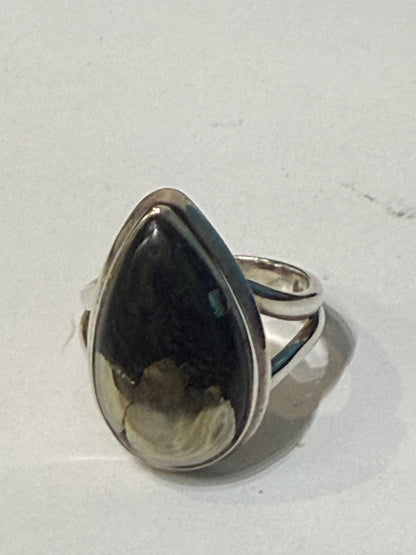Pyrite & Magnetite Sterling Silver Ring – Size 6 Crystal Wellness