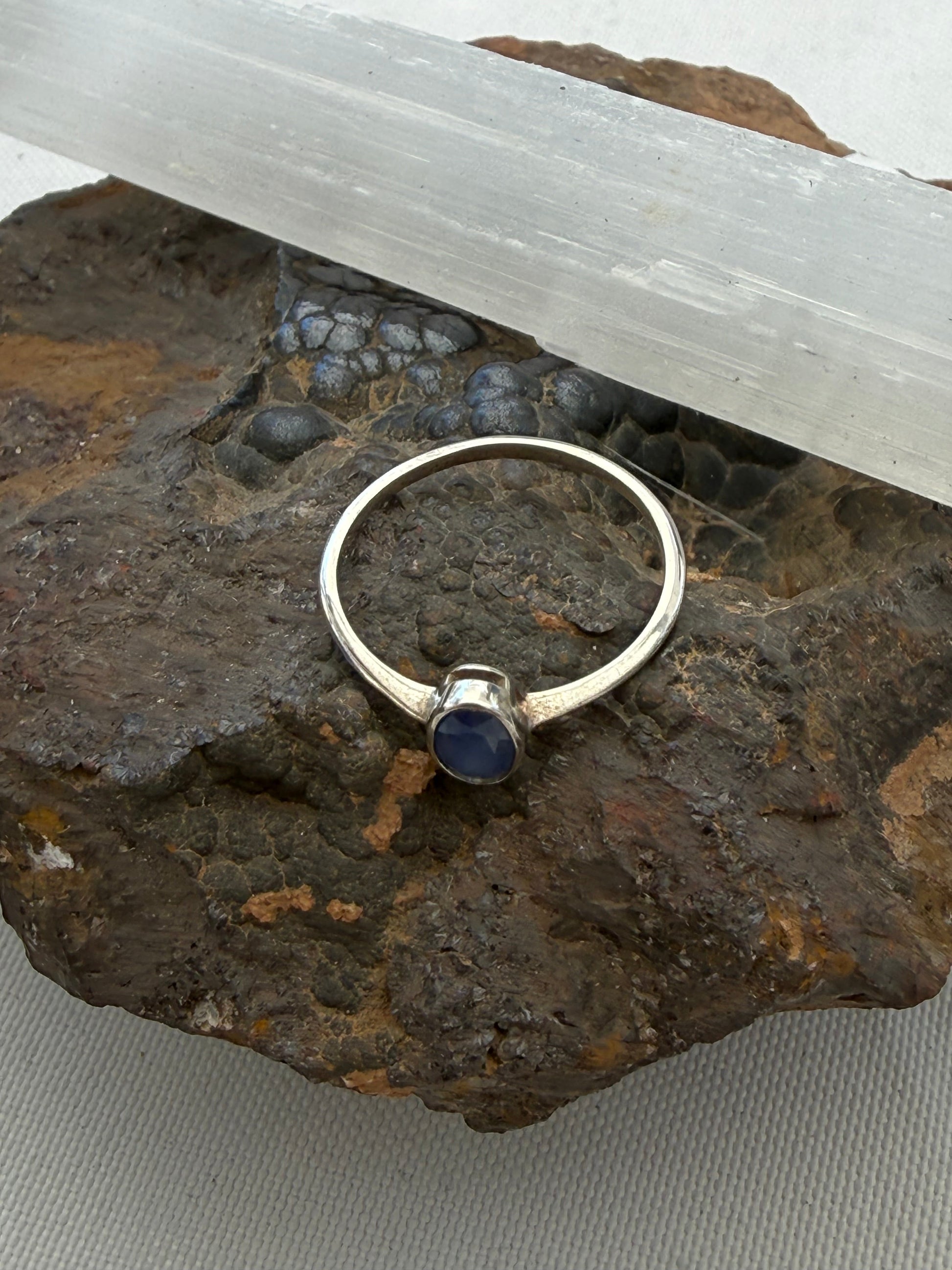 💙 Sapphire Ring — Wisdom, Truth & Inner Strength, size 7 Crystal Wellness