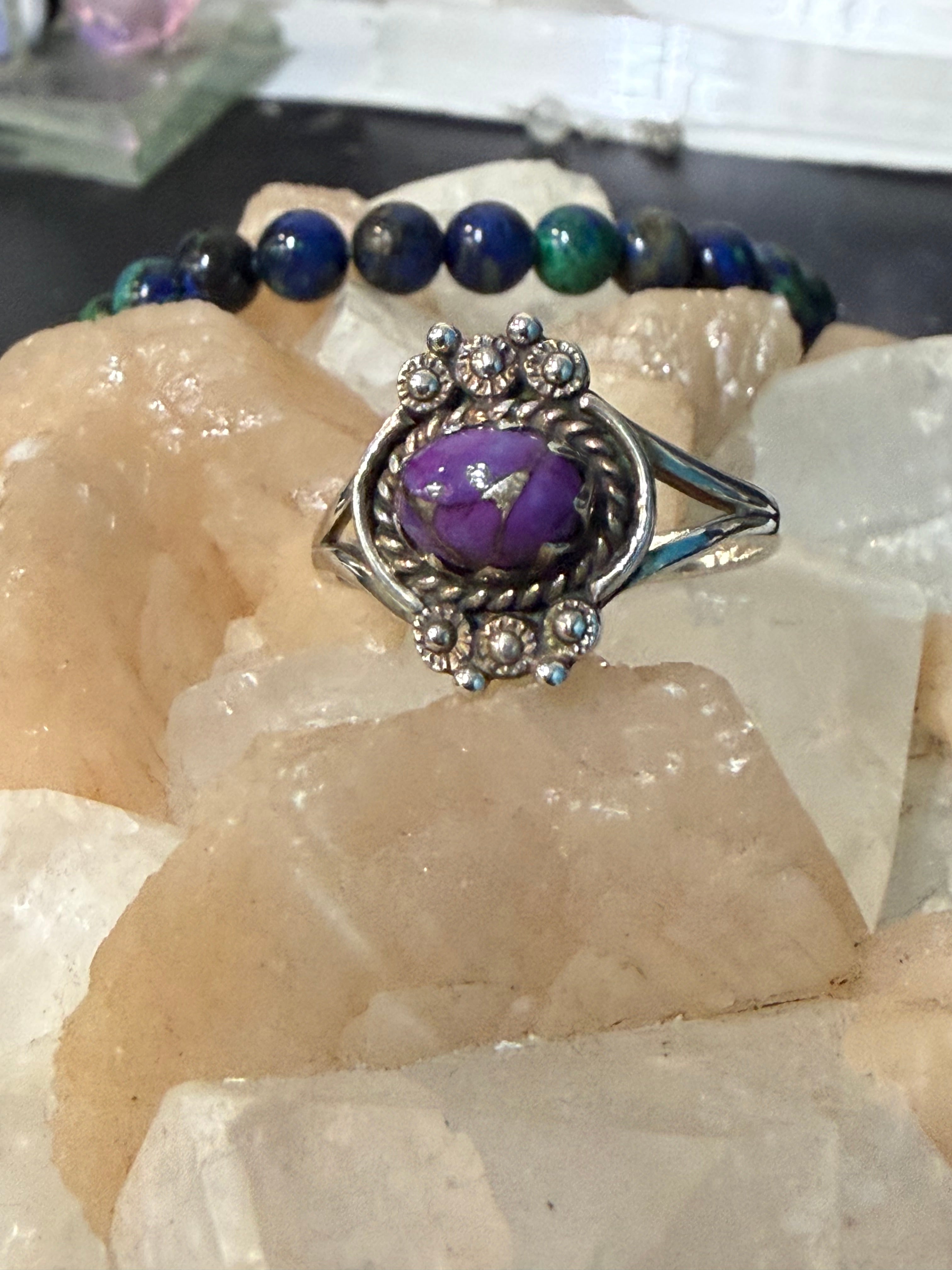 Purple Copper Turquoise Ring, size 10.5  — The Jewel of Transformation Crystal Wellness