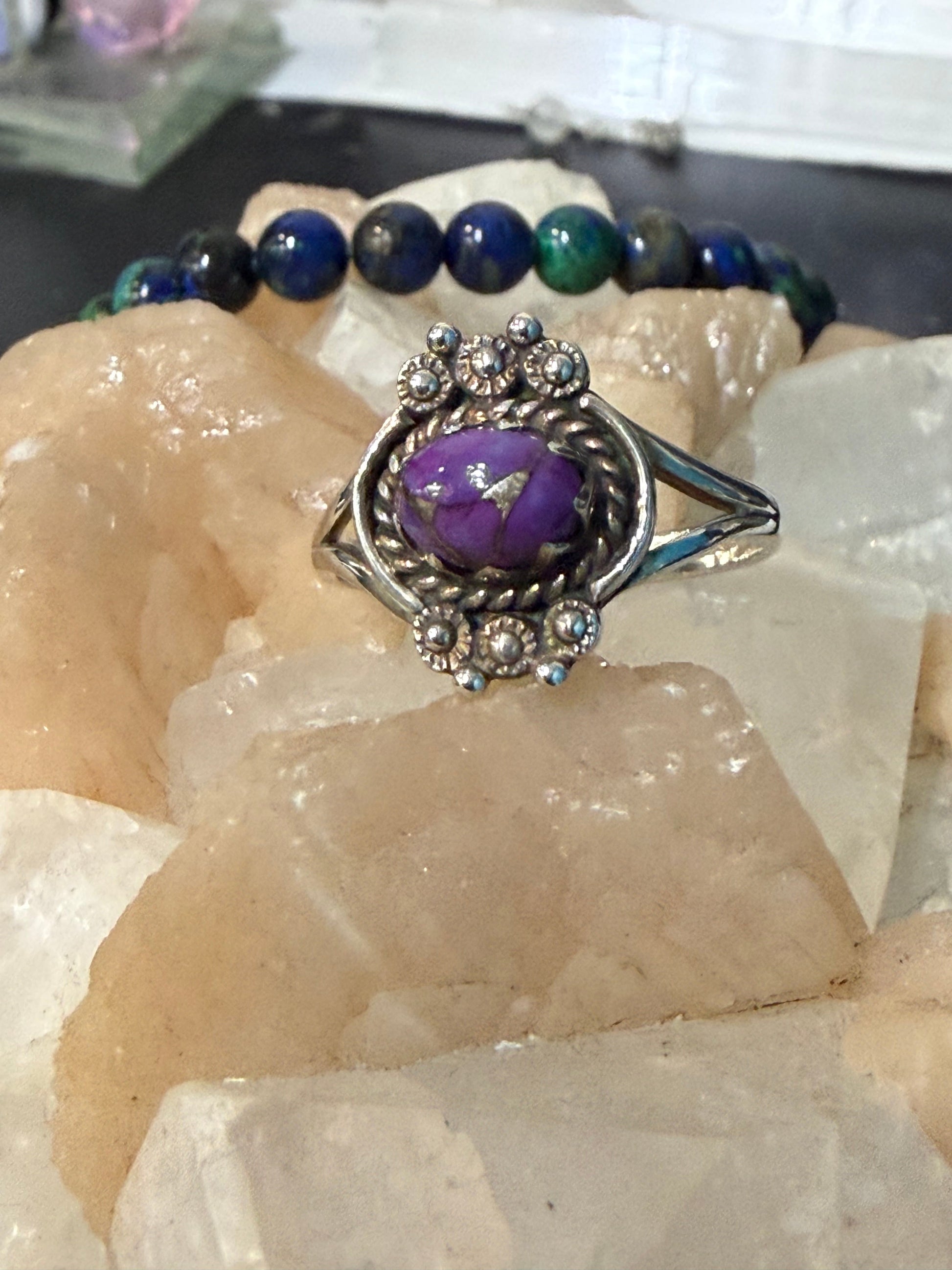 Purple Copper Turquoise Ring, size 10.5  — The Jewel of Transformation Crystal Wellness