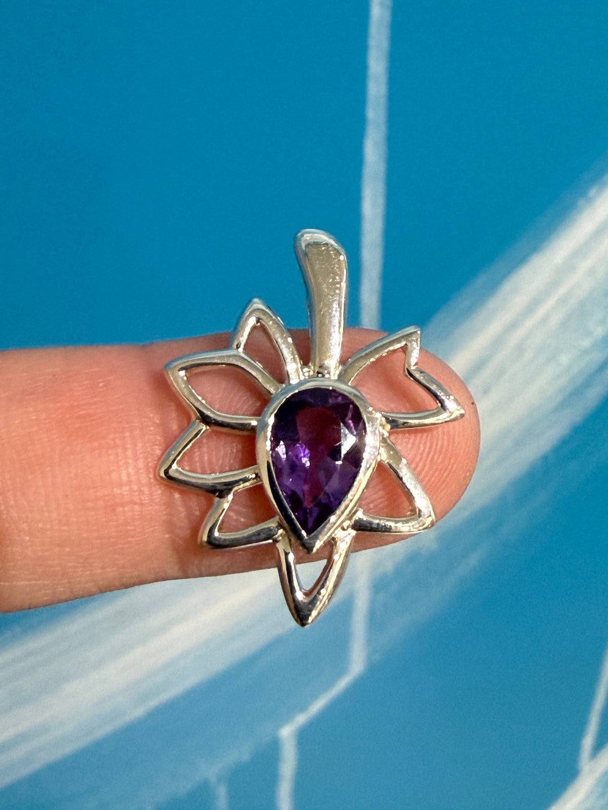 Amethyst Silver Pendant — Stone of Spiritual Wisdom & Inner Peace Crystal Wellness