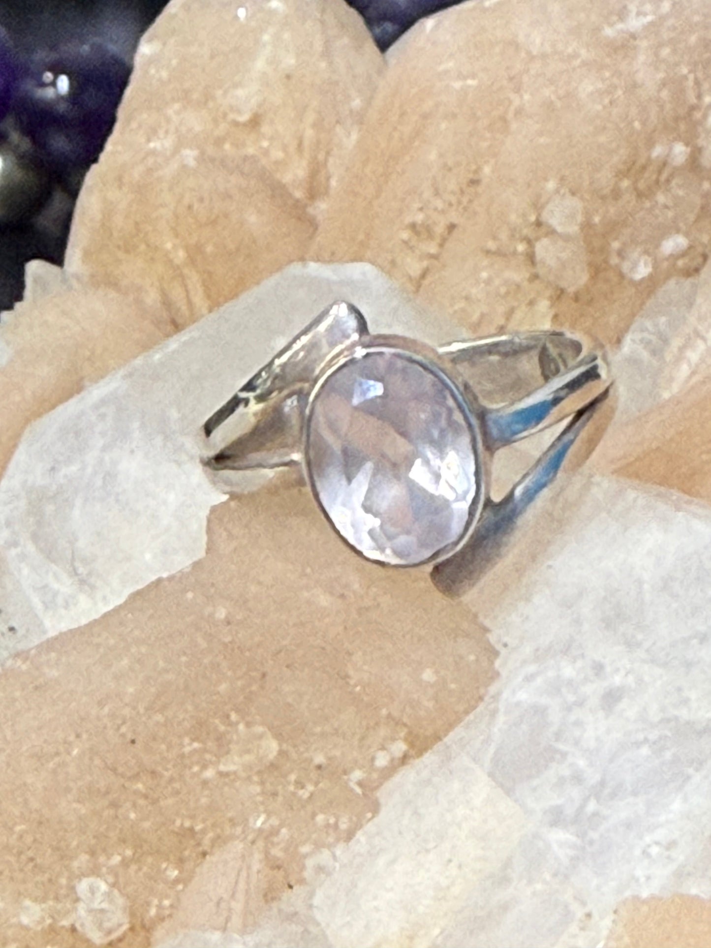 Rose Quartz Ring — Heart of Gentle Love, Size 4.5 Crystal Wellness