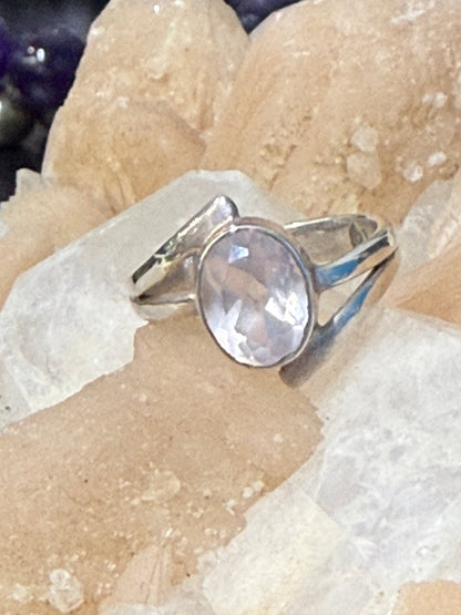 Rose Quartz Ring — Heart of Gentle Love, Size 4.5 Crystal Wellness