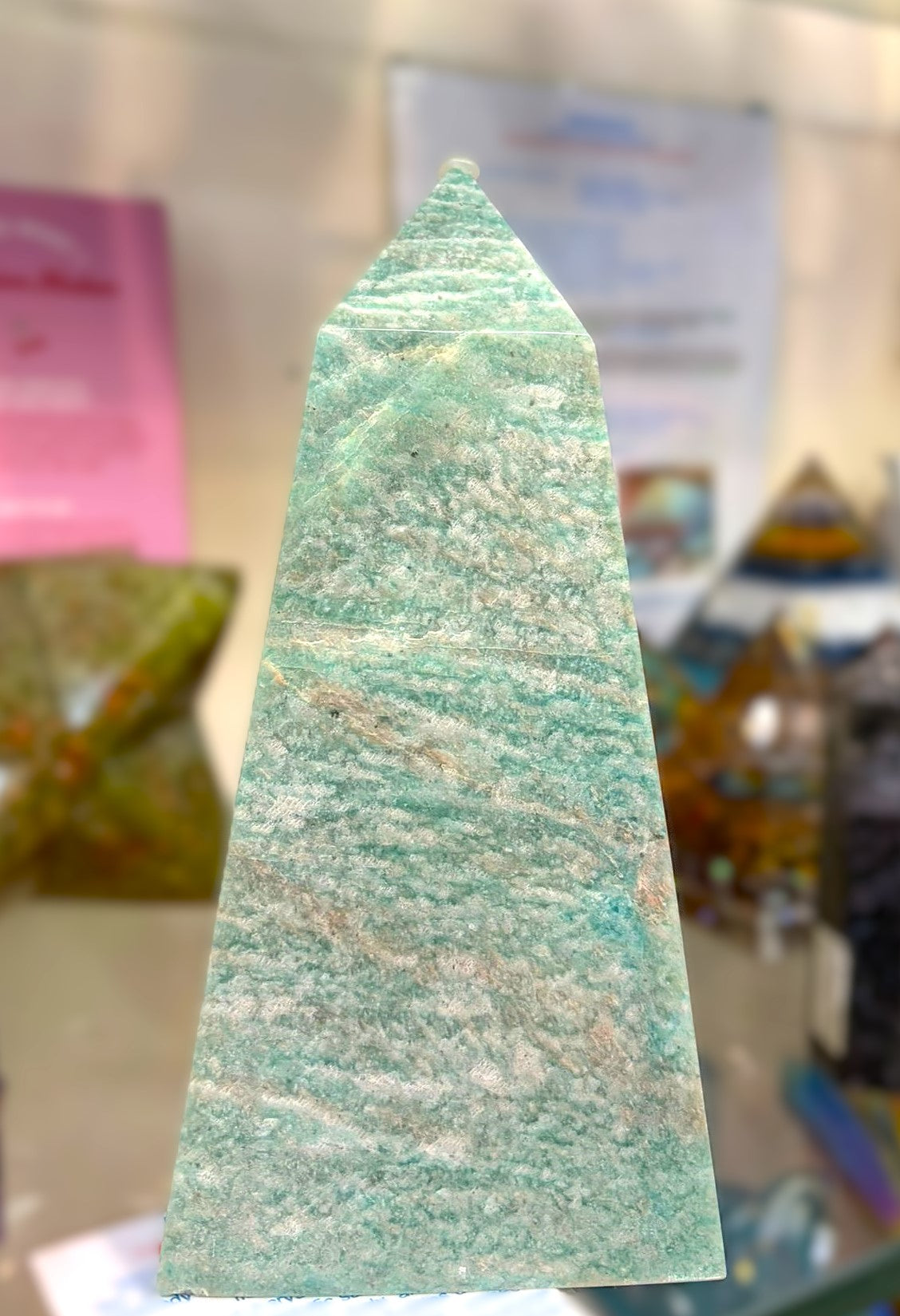 Amazonite Tower – Stone of Truth & Harmony | Calming Crystal for Communication, Balance & Emotional Healing 1.54 Kgs 18x8x8 cm Crystal Wellness