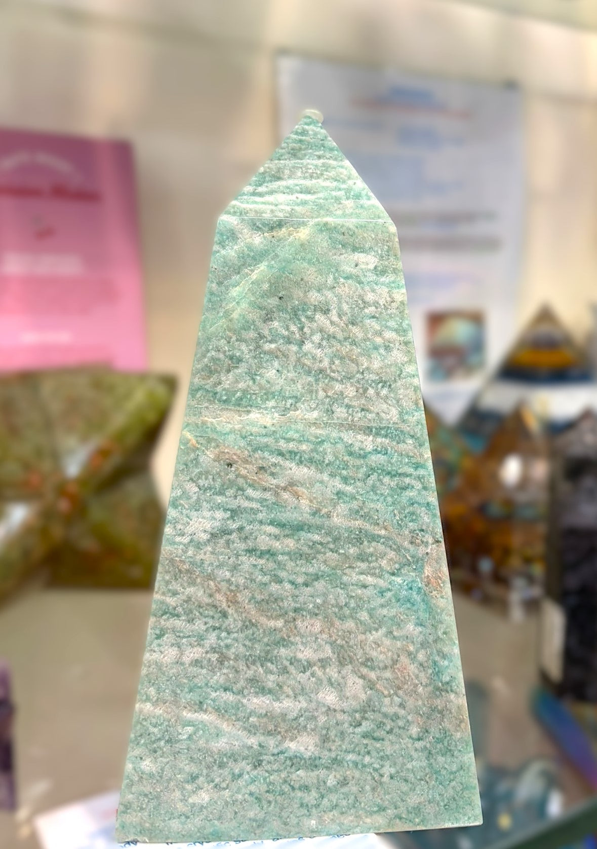 Amazonite Tower – Stone of Truth & Harmony | Calming Crystal for Communication, Balance & Emotional Healing 1.54 Kgs 18x8x8 cm Crystal Wellness