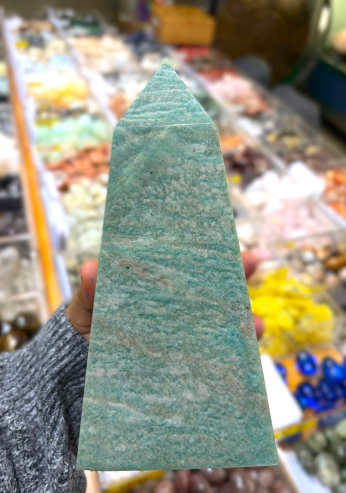 Amazonite Tower – Stone of Truth & Harmony | Calming Crystal for Communication, Balance & Emotional Healing 1.54 Kgs 18x8x8 cm Crystal Wellness