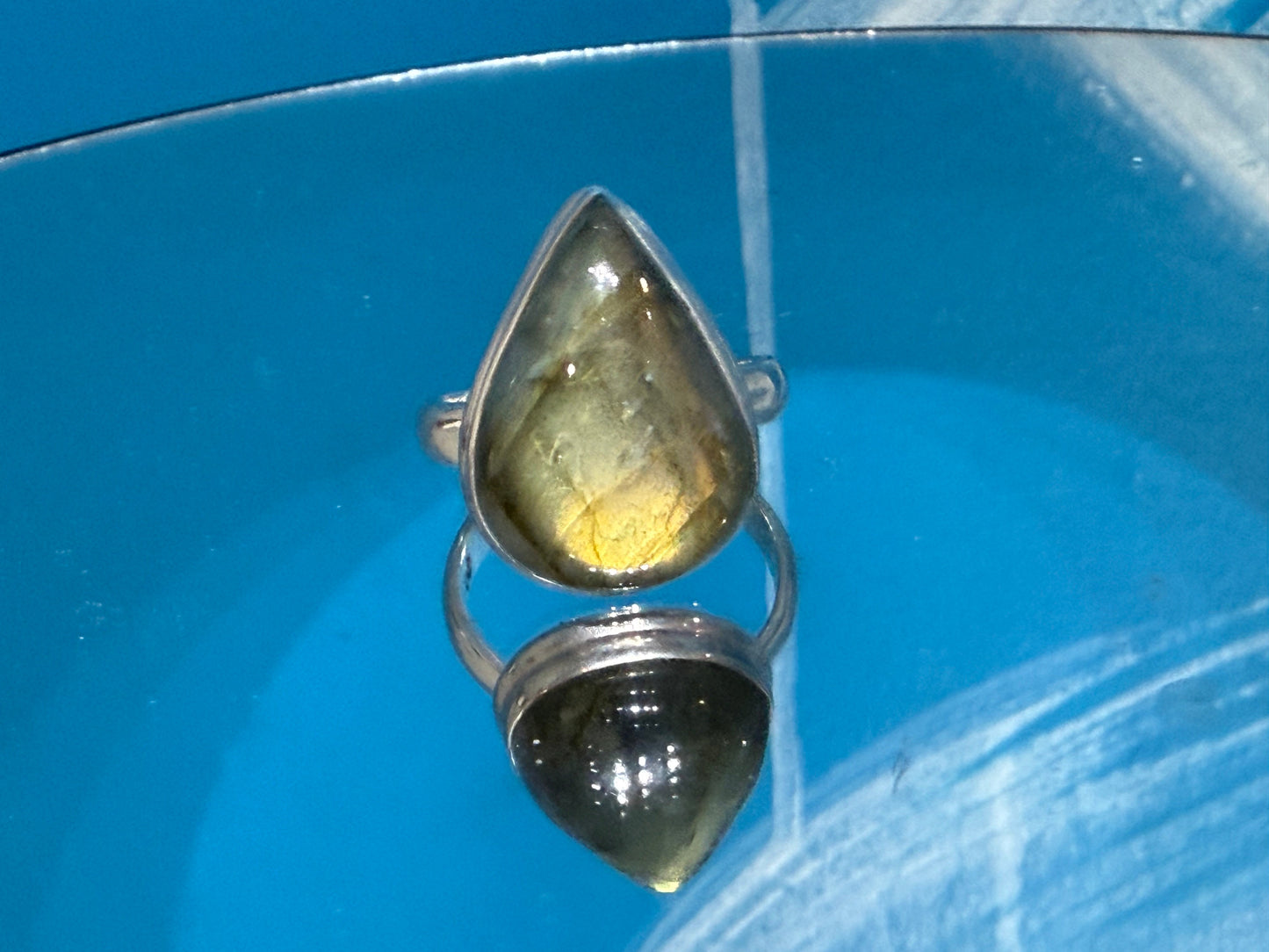 ✨ Golden Flash Labradorite Ring — Stone of Intuition & Transformation, size 9.5 Crystal Wellness