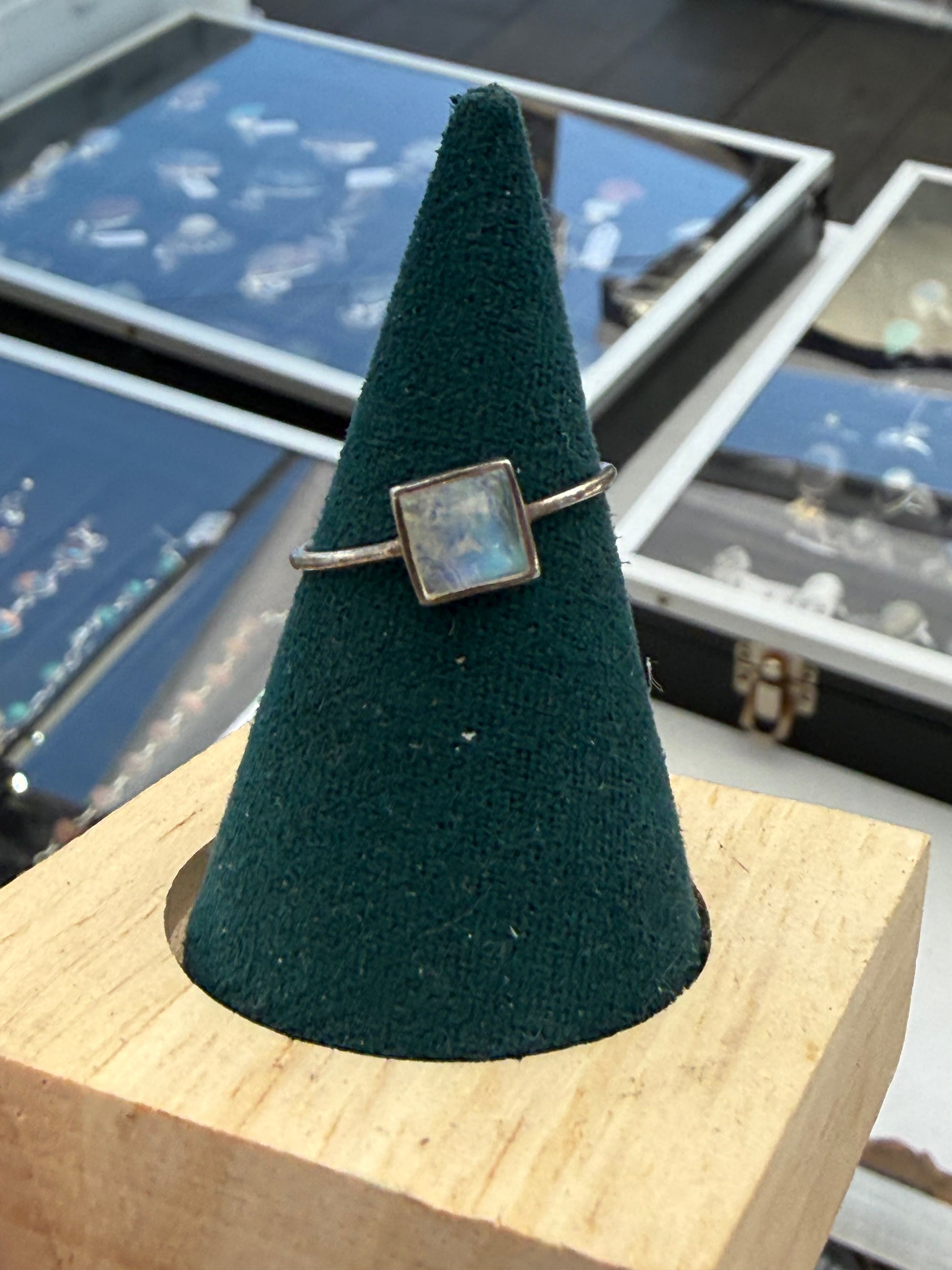 Moonstone Silver Ring — Intuition & Divine Feminine, size 7 Crystal Wellness