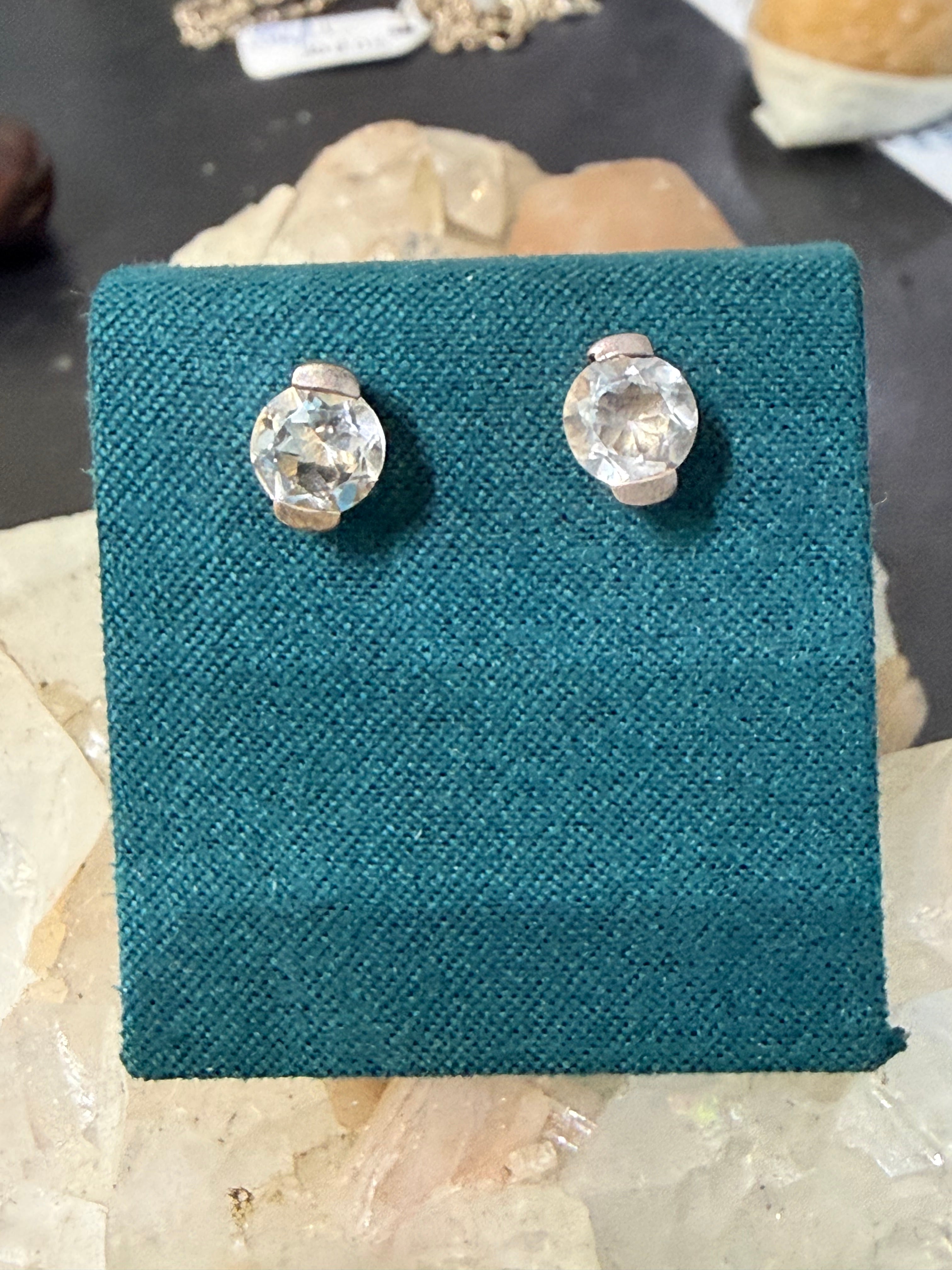 Clear Quartz Stud Earrings – Clarity, Healing & Amplified Energy,  7mmx6mm Crystal Wellness