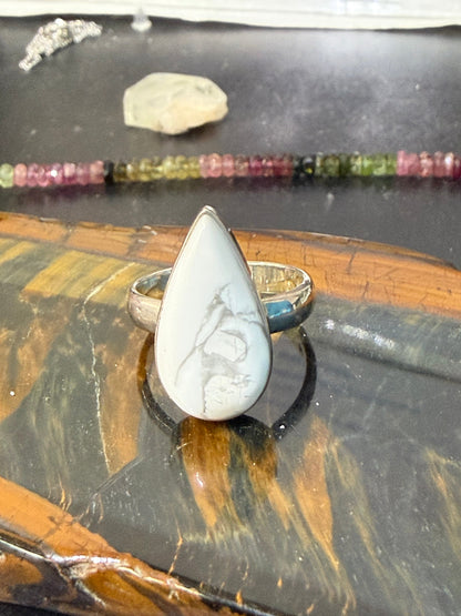 Howlite Ring — The Stone of Calm & Inner Peace, size 8 Crystal Wellness