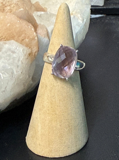 Lavender Serenity Amethyst Ring – Sterling Silver, Size 6.5 Crystal Wellness