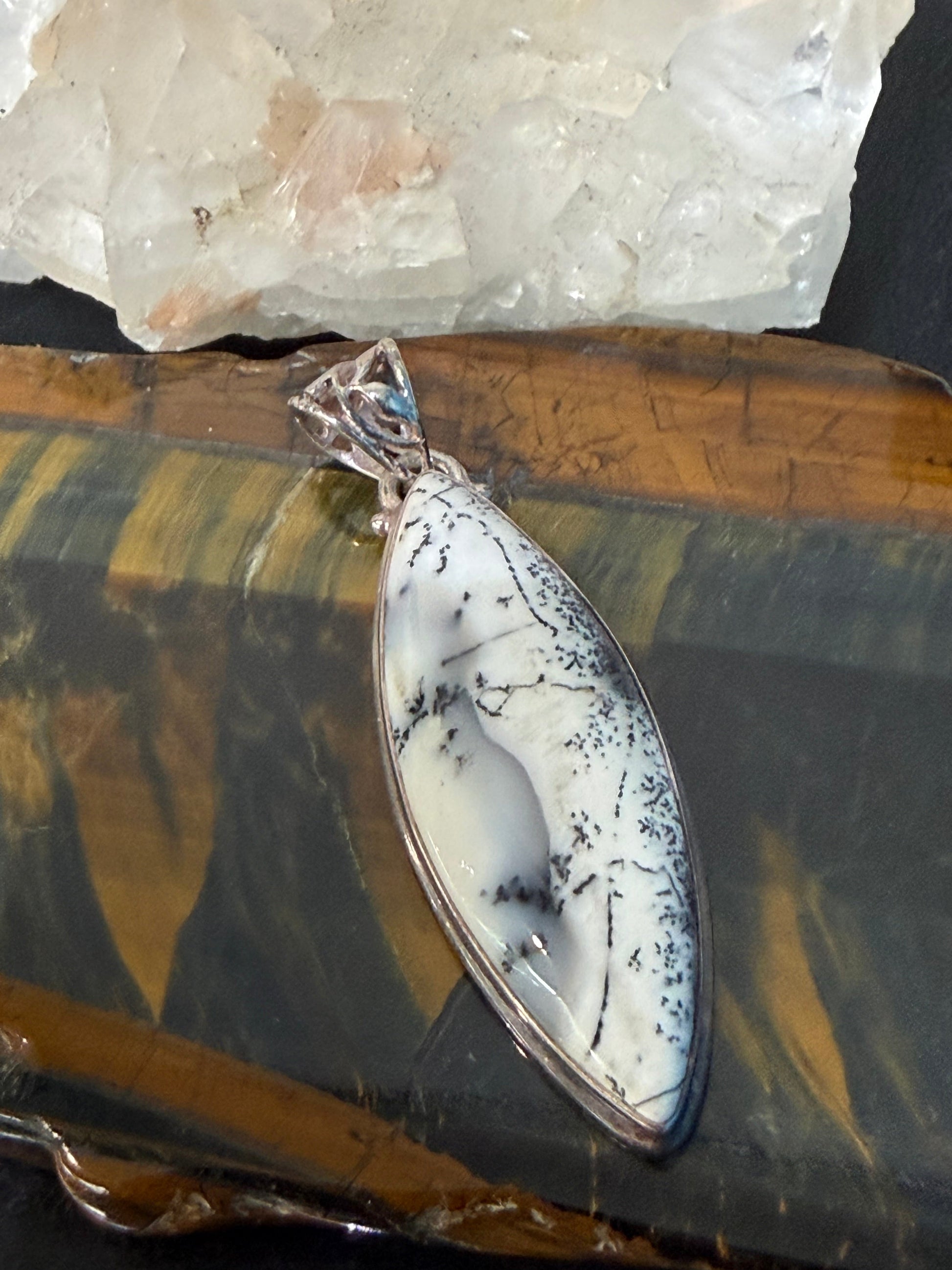Dendritic Opal Pendant, 45mmx16mm Crystal Wellness