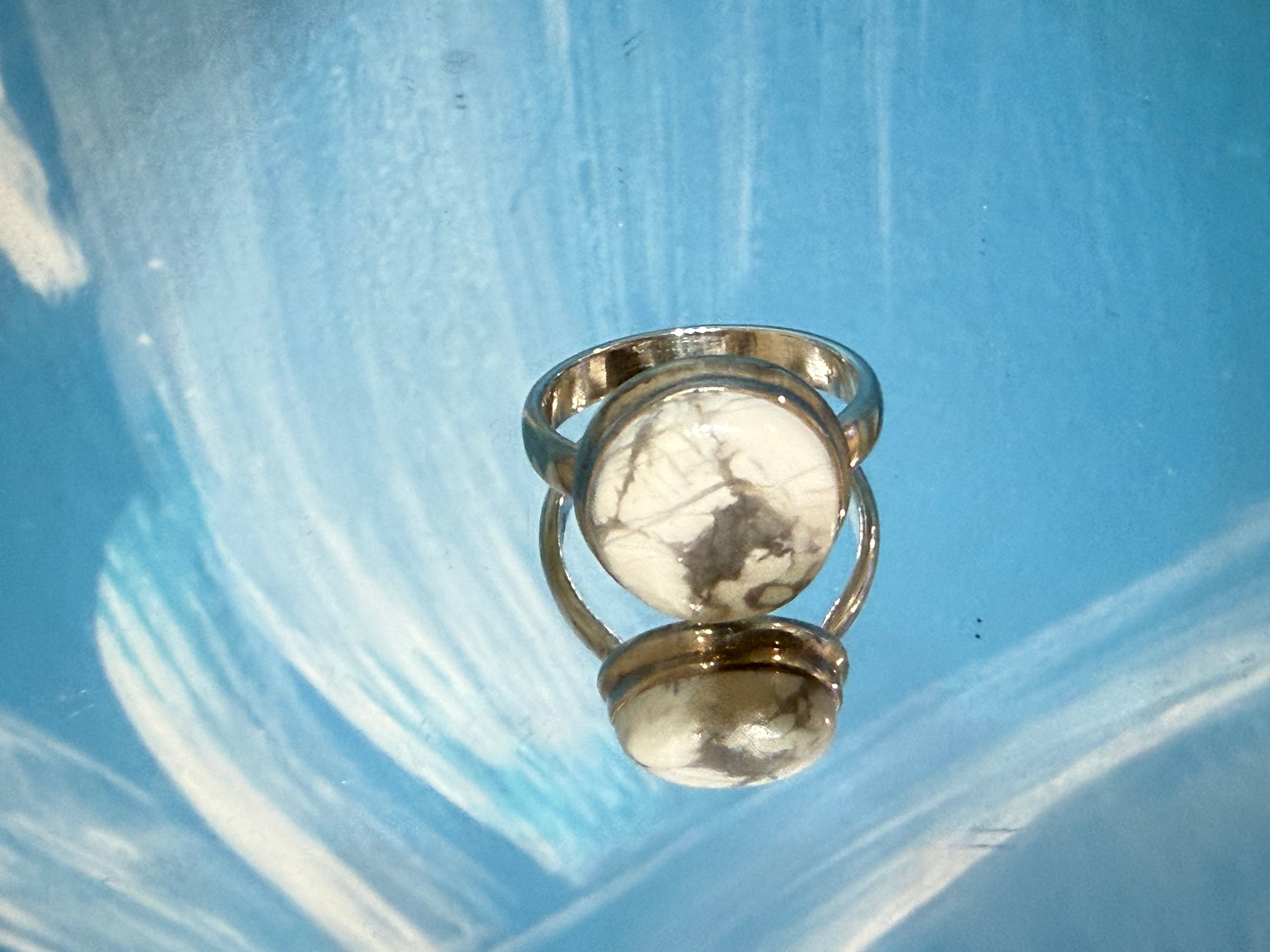 Howlite Ring, size 8.5 – Serenity of the Soul Crystal Wellness