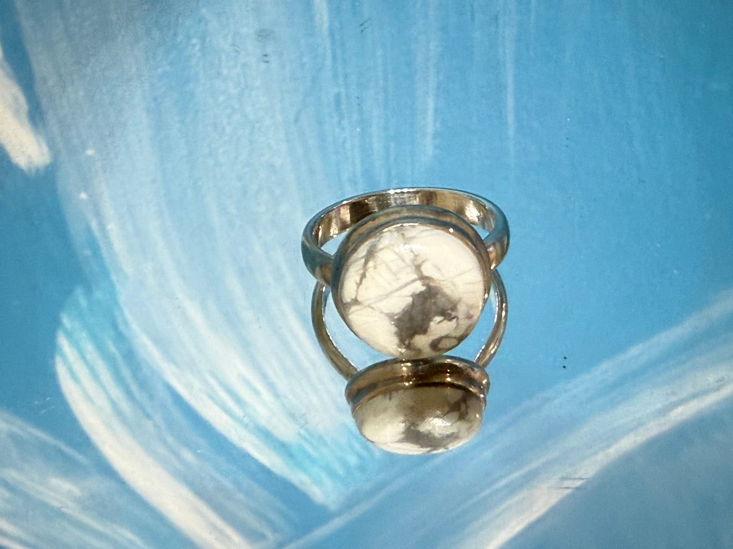 Howlite Ring, size 8.5 – Serenity of the Soul Crystal Wellness
