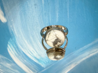 Howlite Ring, size 8.5 – Serenity of the Soul Crystal Wellness