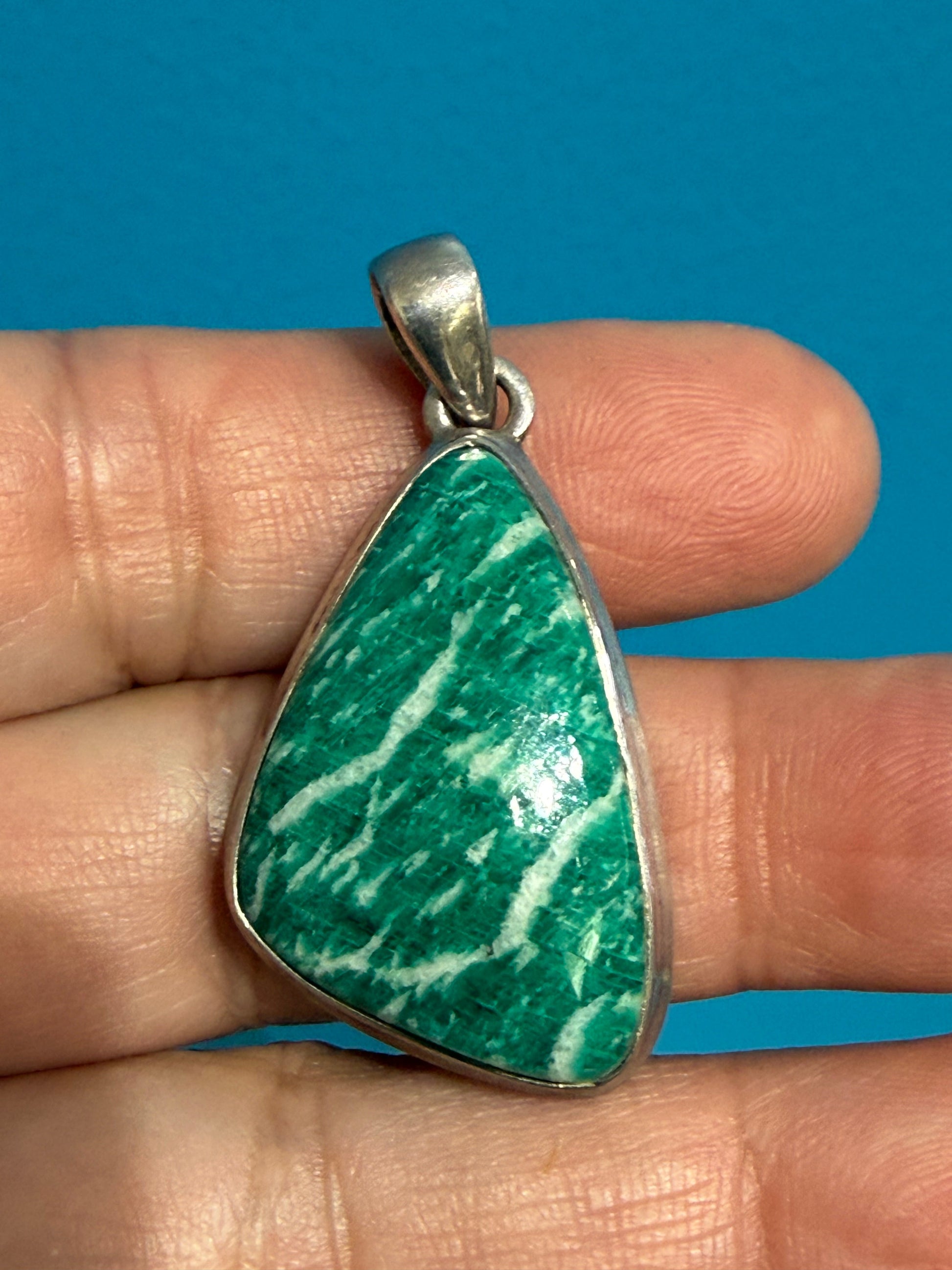 Amazonite Pendant — Stone of Truth & Heartfelt Communication, 35mmx20mm Crystal Wellness