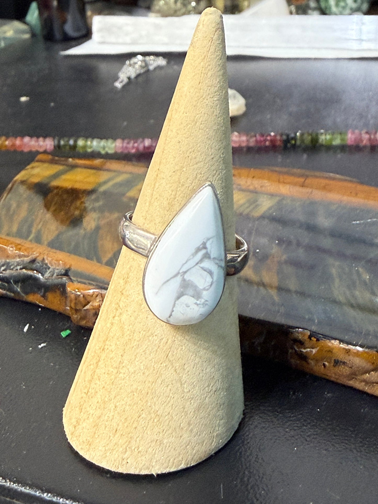 Howlite Ring — The Stone of Calm & Inner Peace, size 8 Crystal Wellness
