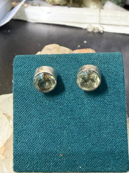Lemon Topaz Stud Earrings – Joy • Clarity • Abundance, 8mmx8mm Crystal Wellness