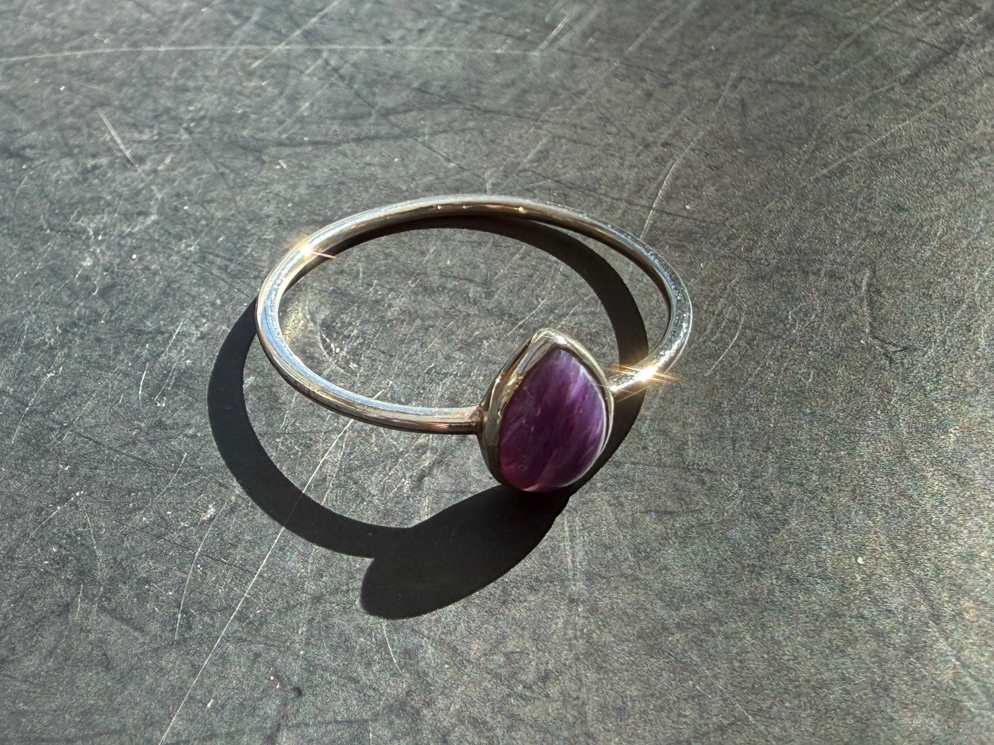 💜 Charoite Ring — Transformation & Spiritual Awakening, size 6 Crystal Wellness