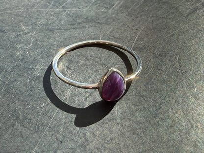 💜 Charoite Ring — Transformation & Spiritual Awakening, size 6 Crystal Wellness