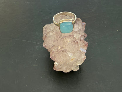 Blue Chalcedony Ring, size 8 – Serenity, Gentle Wisdom & Heartfelt Communication Crystal Wellness